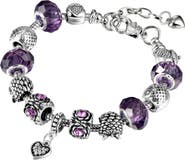 Donatello Gian Purple Heart Charm Bracelet