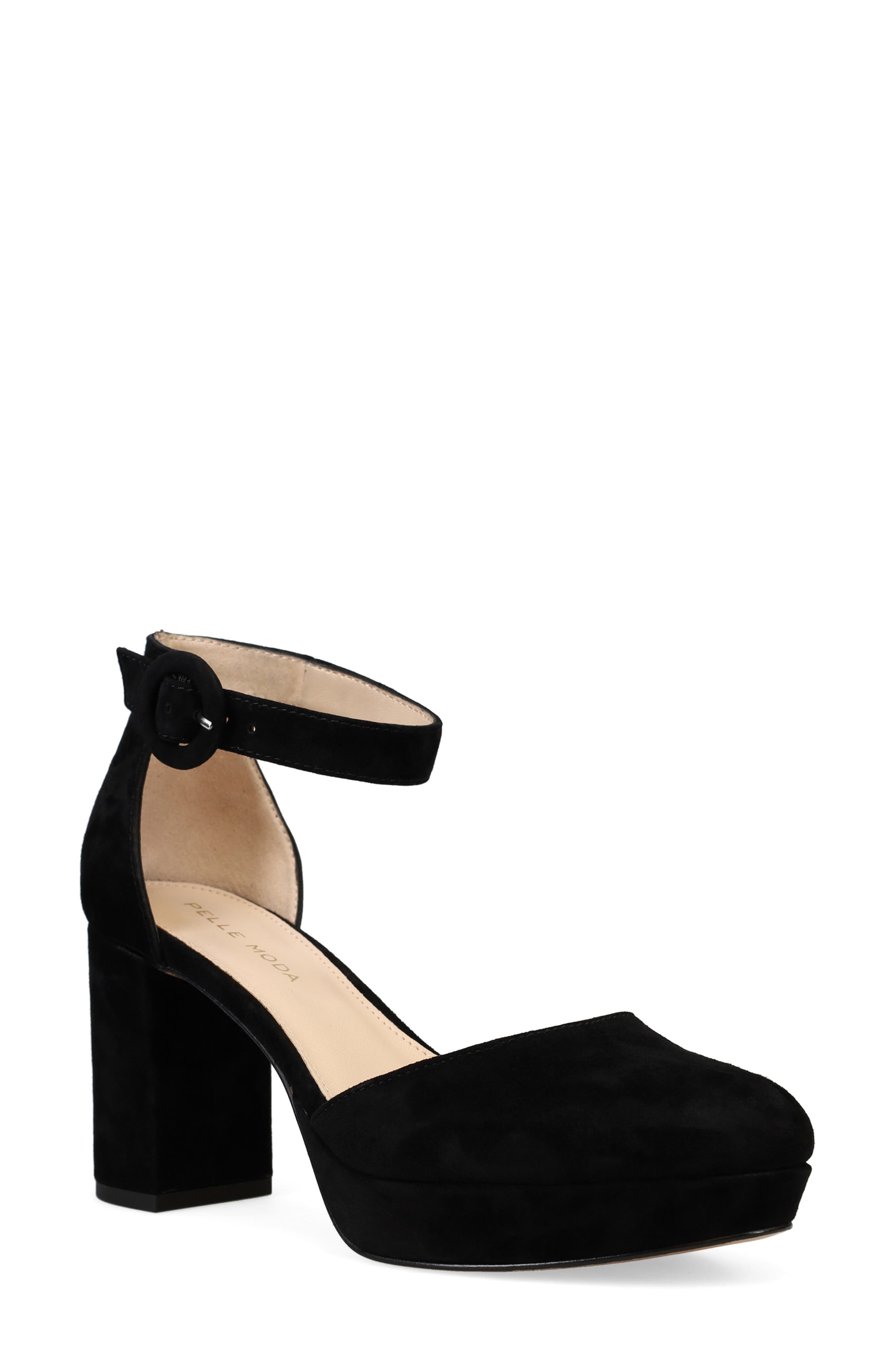 Pelle Moda Lenor Block Heel Platform Pump, Main, color, Black