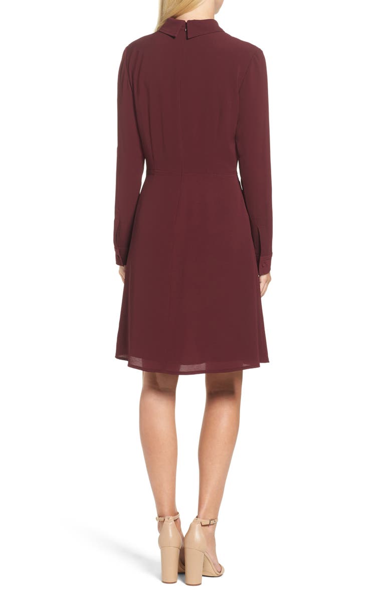 Maggy London Crepe Bow Fit & Flare Dress, Alternate, color, 