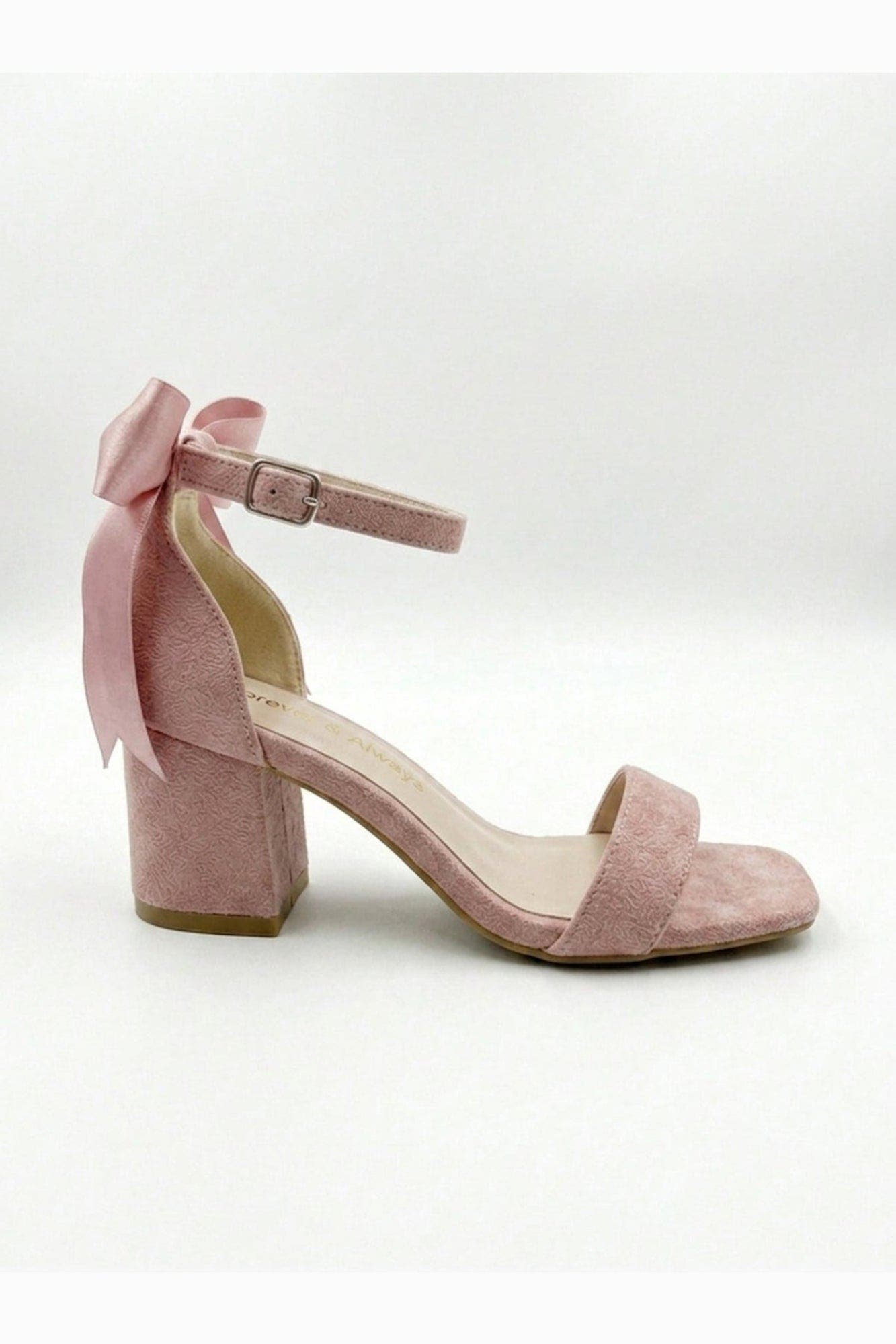 Rochelle Ivory Bridal Sandals with Ribbon, Alternate, color, Dusty Pink Suede