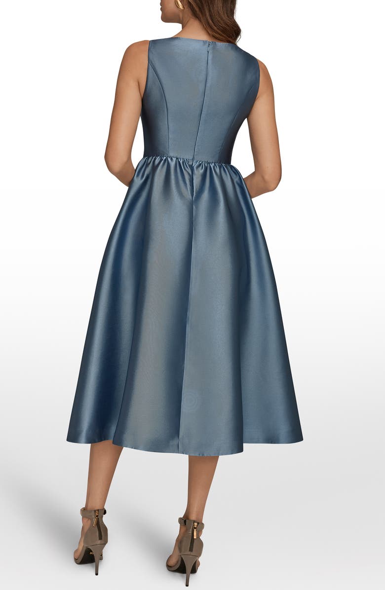 Donna Karan New York Satin A-Line Midi Dress, Alternate, color, Washed Indigo