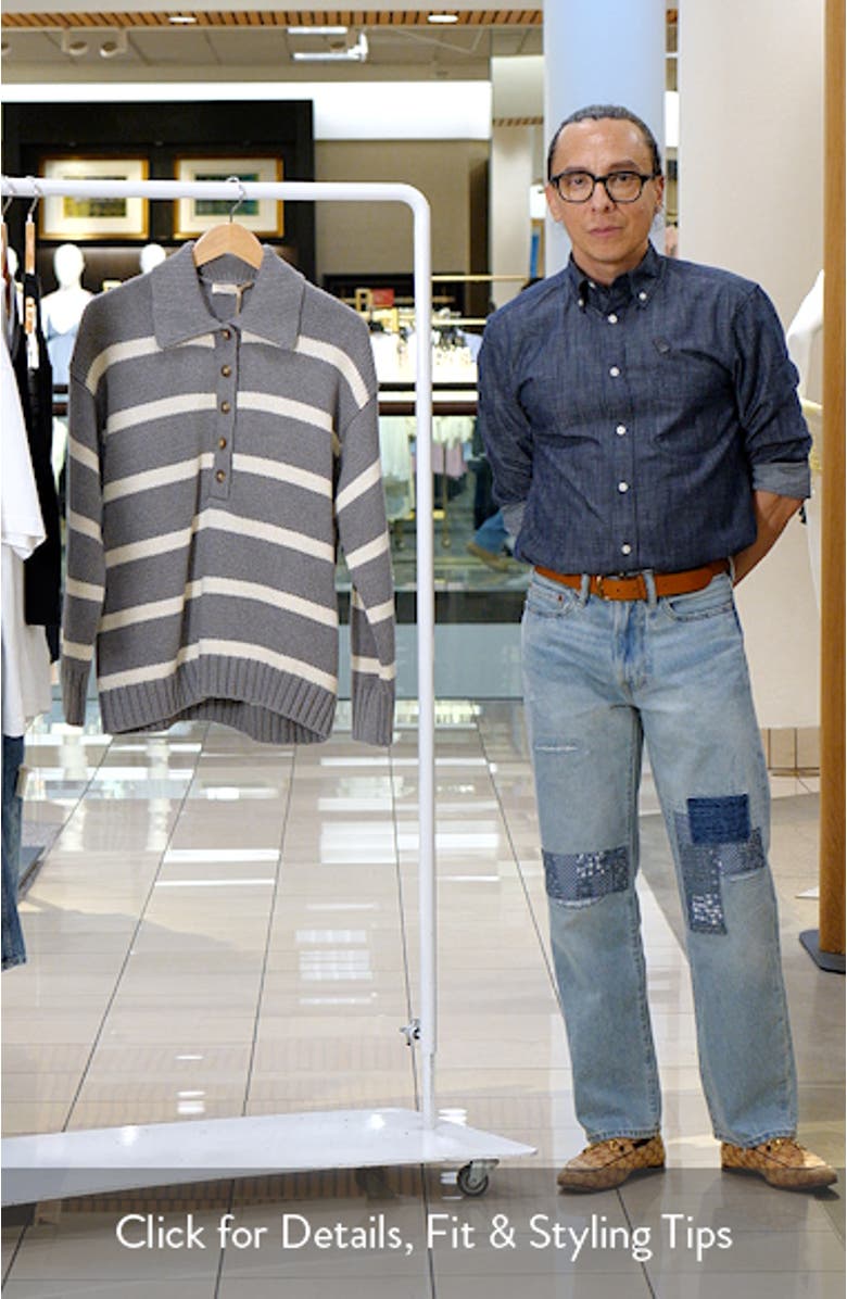 Sunwashed Stripe Organic Cotton Polo Sweater, sales video thumbnail