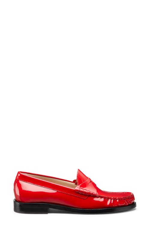 Stuart Weitzman Lottie Patent Penny Loafers In Cherry