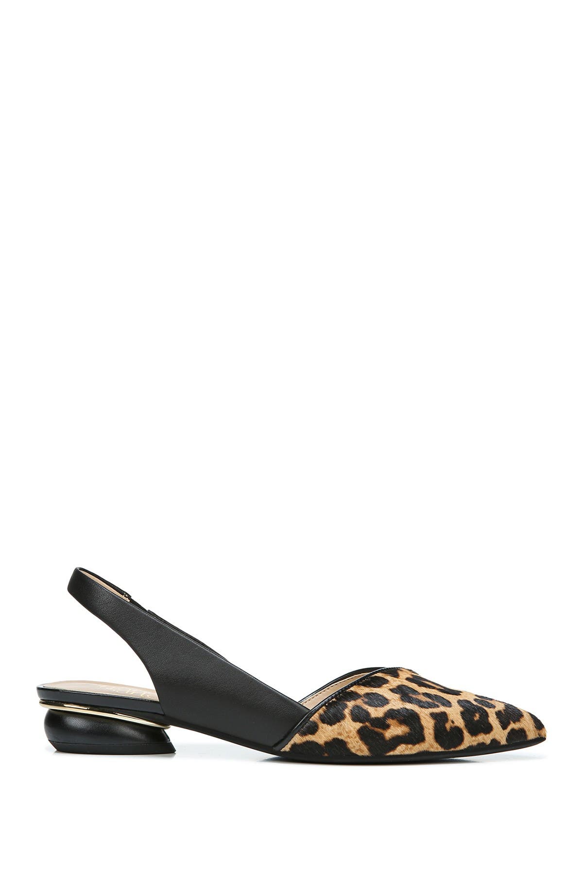 Franco Sarto Rosaline Genuine Calf Hair Leopard Print Slingback Flat, Alternate, color, 