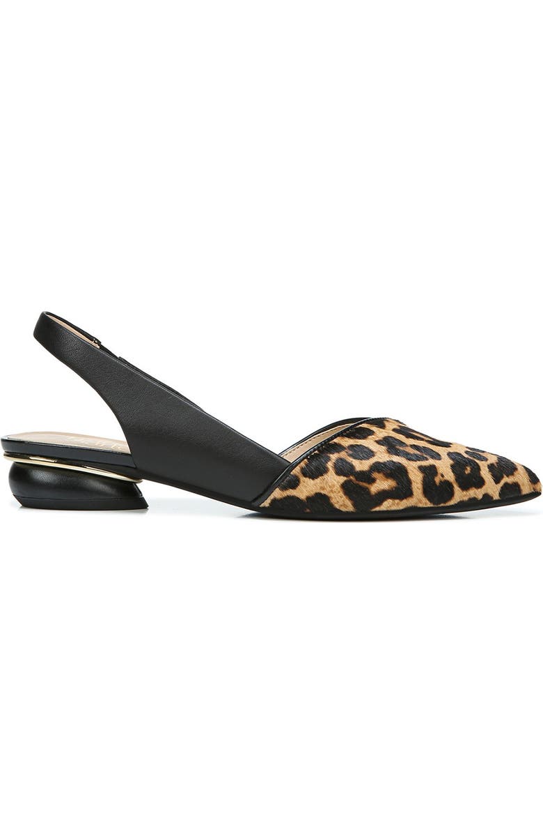 Franco Sarto Rosaline Genuine Calf Hair Leopard Print Slingback Flat, Alternate, color,