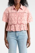 Forgotten Grace Cotton Eyelet Button-Up Shirt