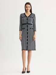 Misook Vertical Stitch Knit Sheath Dress
