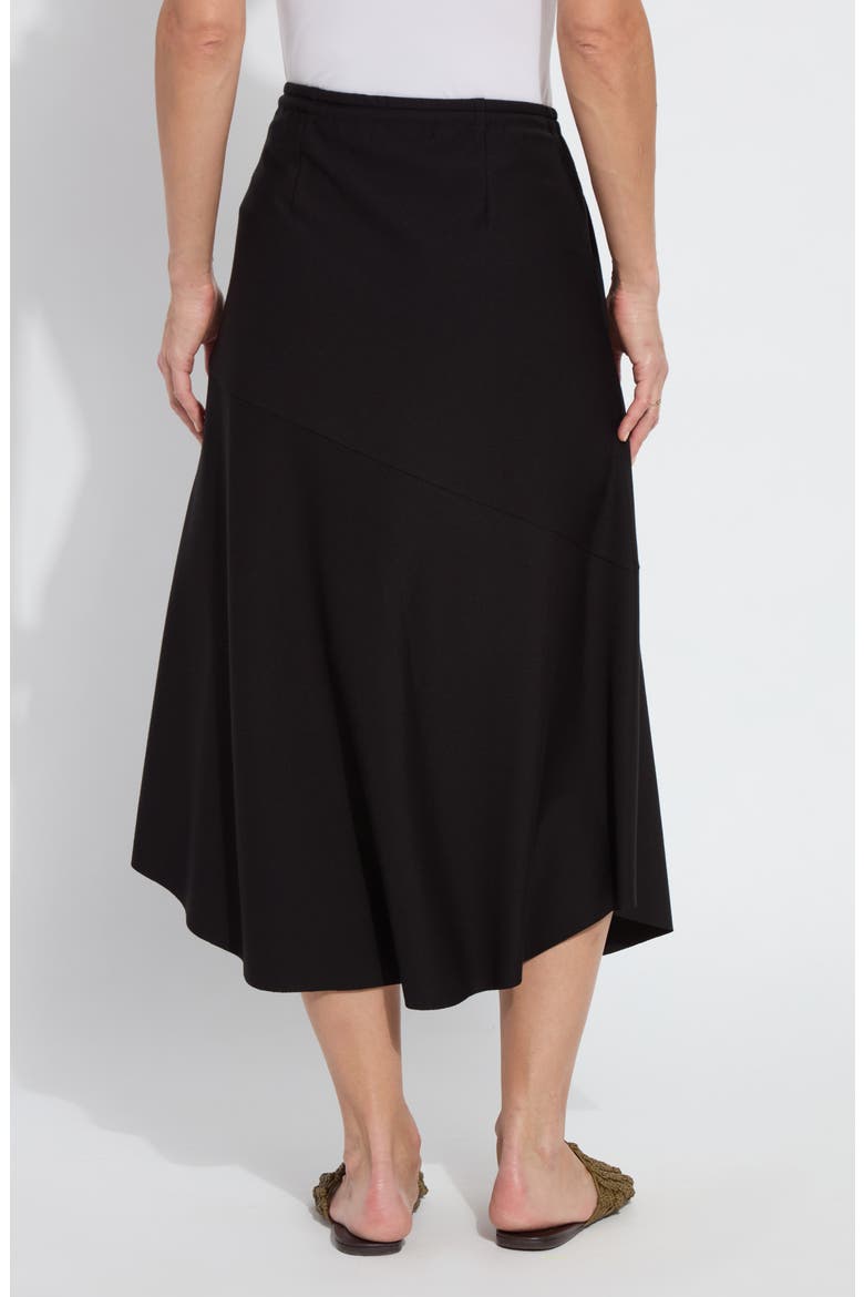 Nora Drawstring Midi Skirt, Alternate, color, BLACK