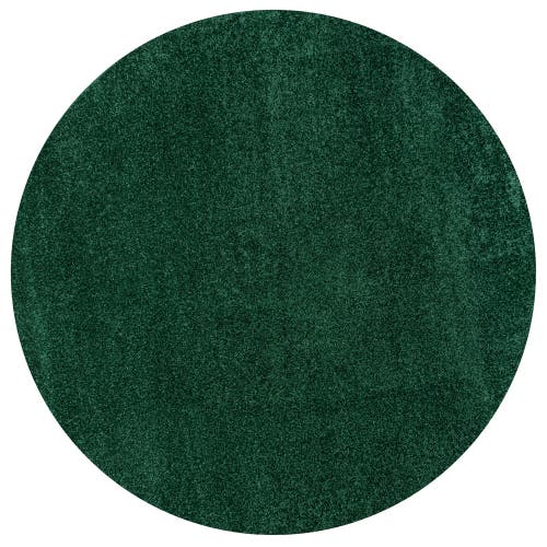 Jonathan Y Haze Solid Low-pile Round Area Rug In Green-sage