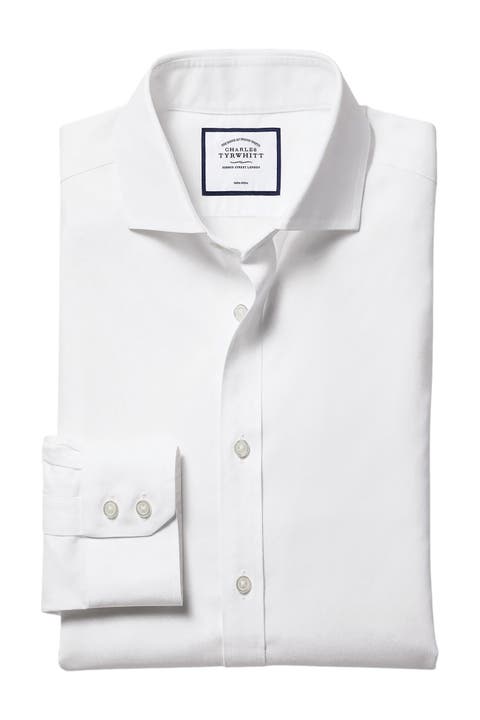 Non-Iron Twill Cutaway Slim Fit Shirt Double Cuff