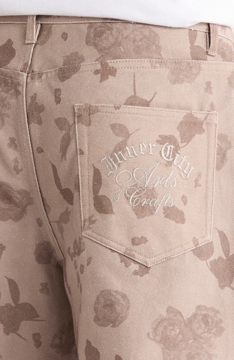 HONOR THE GIFT Tonal Floral Twill Pants, Alternate, color, Pebble