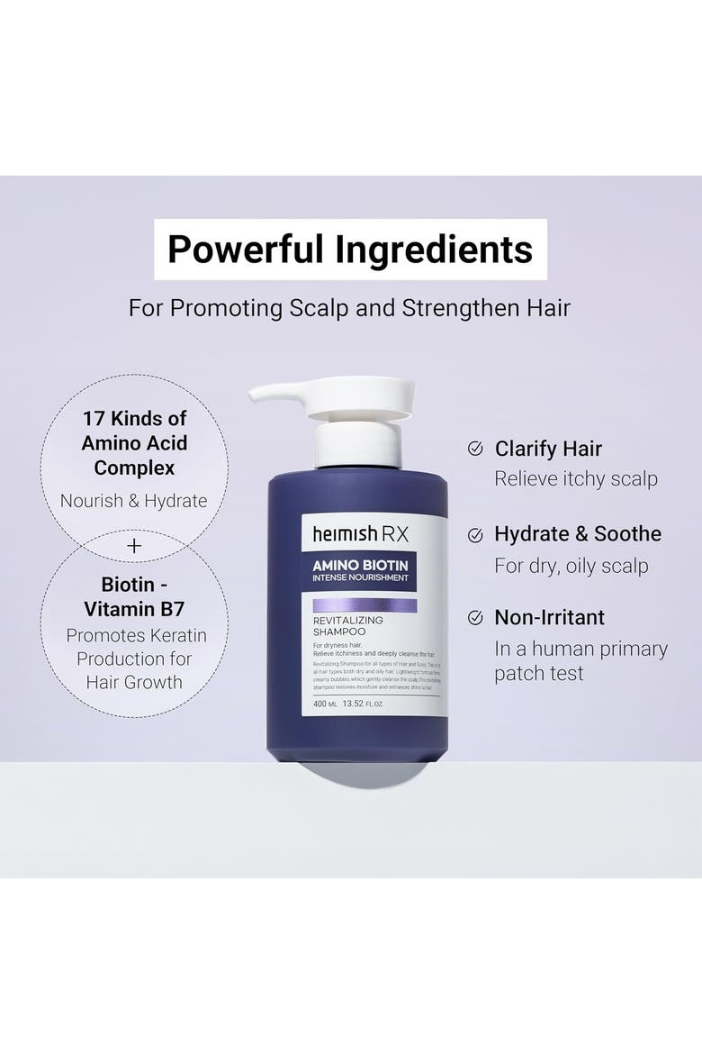 RX Amino Biotin Revitalizing Shampoo 400ml, Alternate, color, HEIMISH RX AMINO BIOTINSHAMPOO