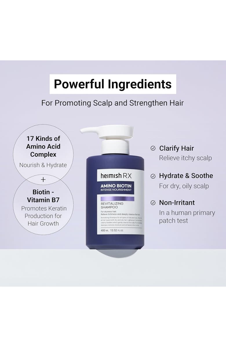 Heimish RX Amino Biotin Revitalizing Shampoo 400ml, Alternate, color, Heimish Rx Amino Biotinshampoo