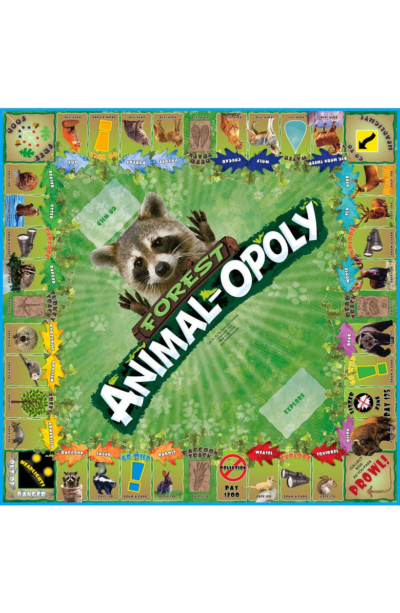 Late for the Sky Forest Animalopoly Monopoly Board Game, Alternate, color, Multicolored