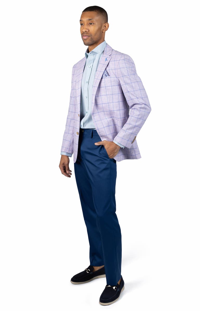 TailorByrd Mélange Yarn Dyed Windowpane Sport Coat, Alternate, color, Lilac