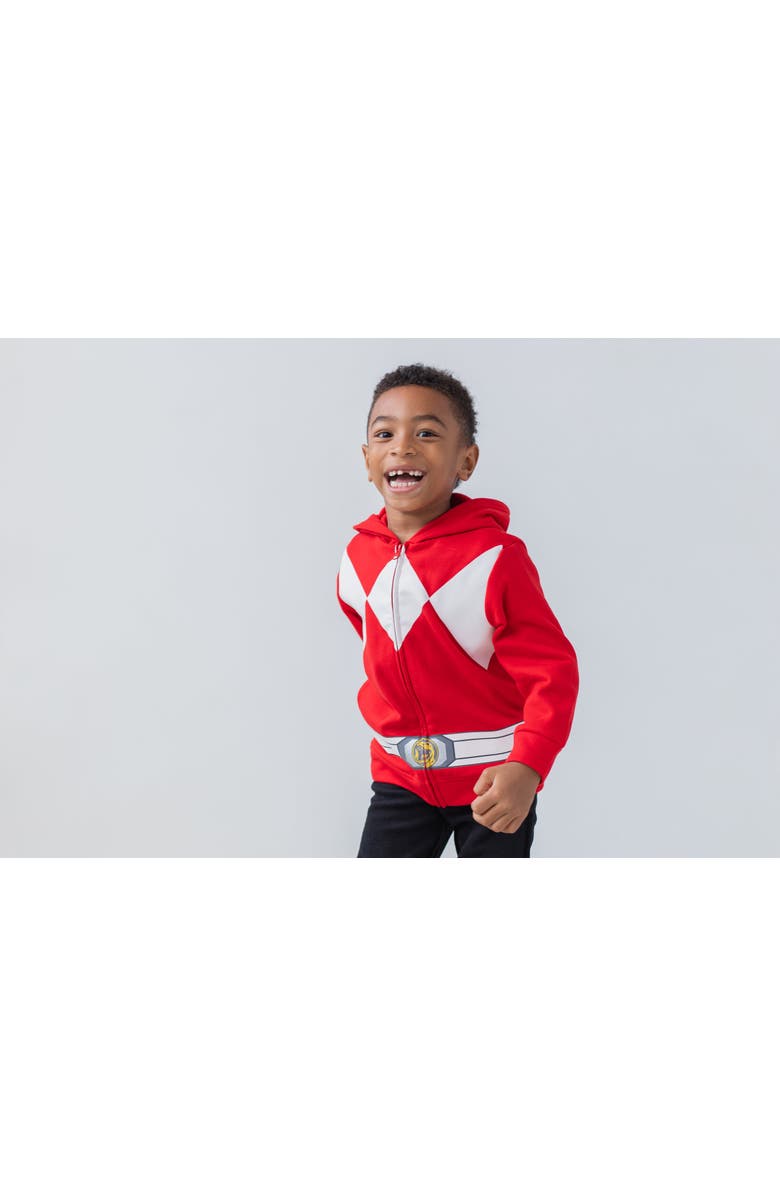 Power Rangers Cosplay Zip-Up Hoodie, Alternate, color, Red Ranger Red