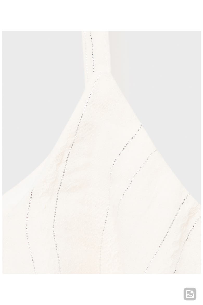 Metallic Stripe Ruffle Crop Top, Alternate, color, OFF WHITE