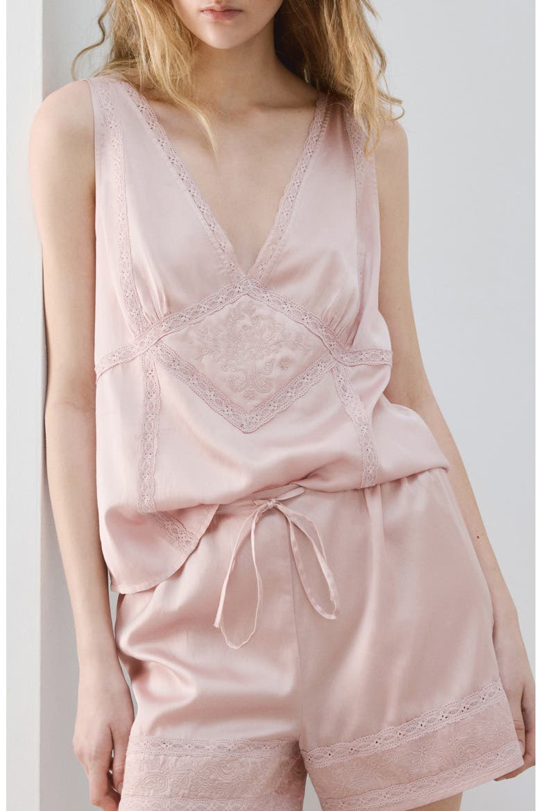 Embroidered Pajama Shirt, Alternate, color, PALE PINK