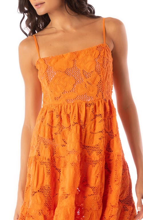 Maaji Ginger Garden Emily Cotton Cover-up Dress In Bright Orange