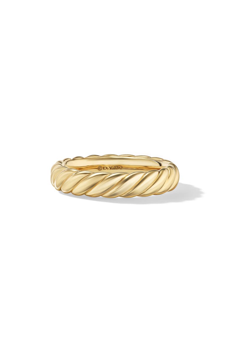 David Yurman Sculpted Cable Band Ring, Main, color, 18K Yellow Gold