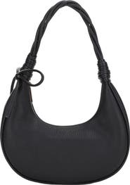 Mali + Lili Brianna Soft Bow Faux Leather Crescent Shoulder Bag