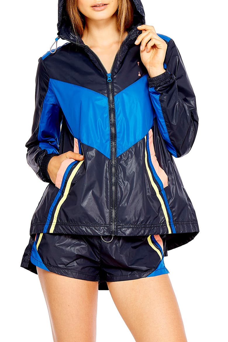 Magic Ash Water Resistant Jacket, Main, color, INDIGO/ MULTI