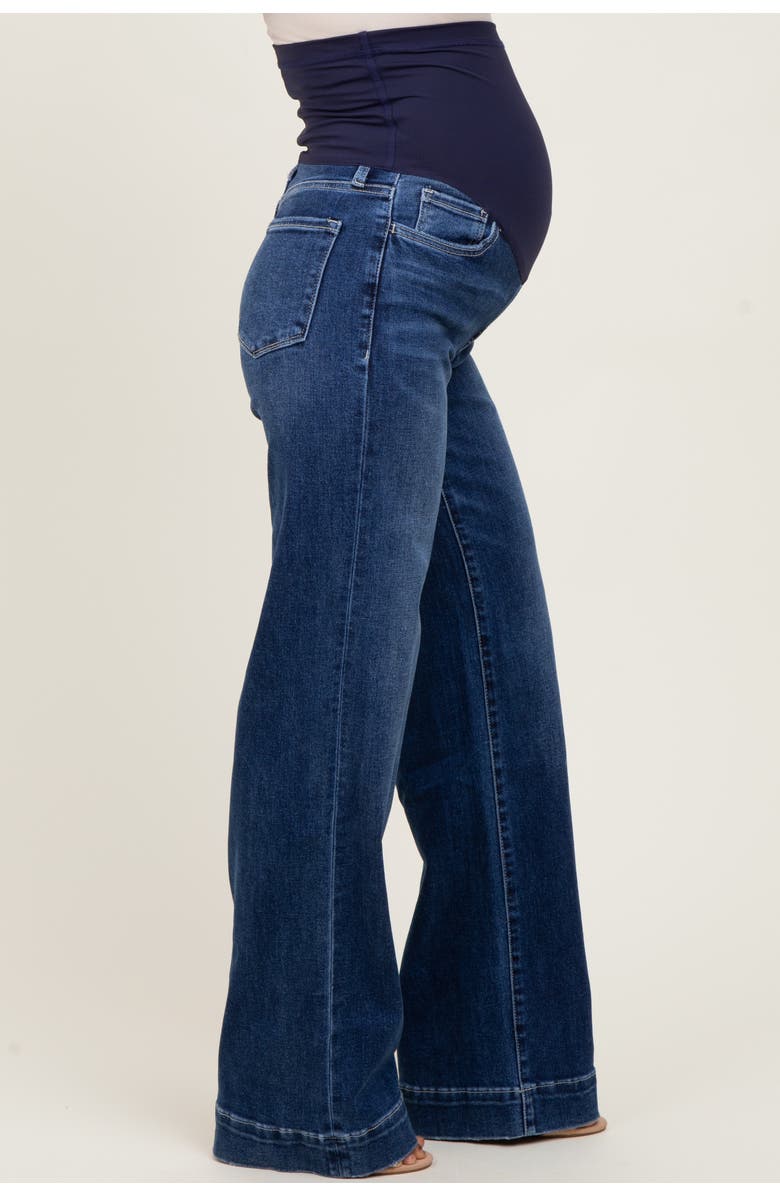 PinkBlush Trouser Hem Wide Leg Maternity Jeans, Alternate, color, 