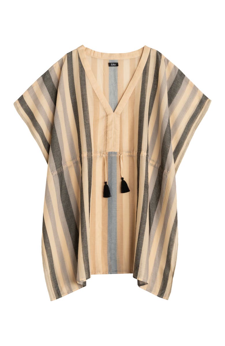 Echo Cabana Stripe Caftan, Main, color, Black