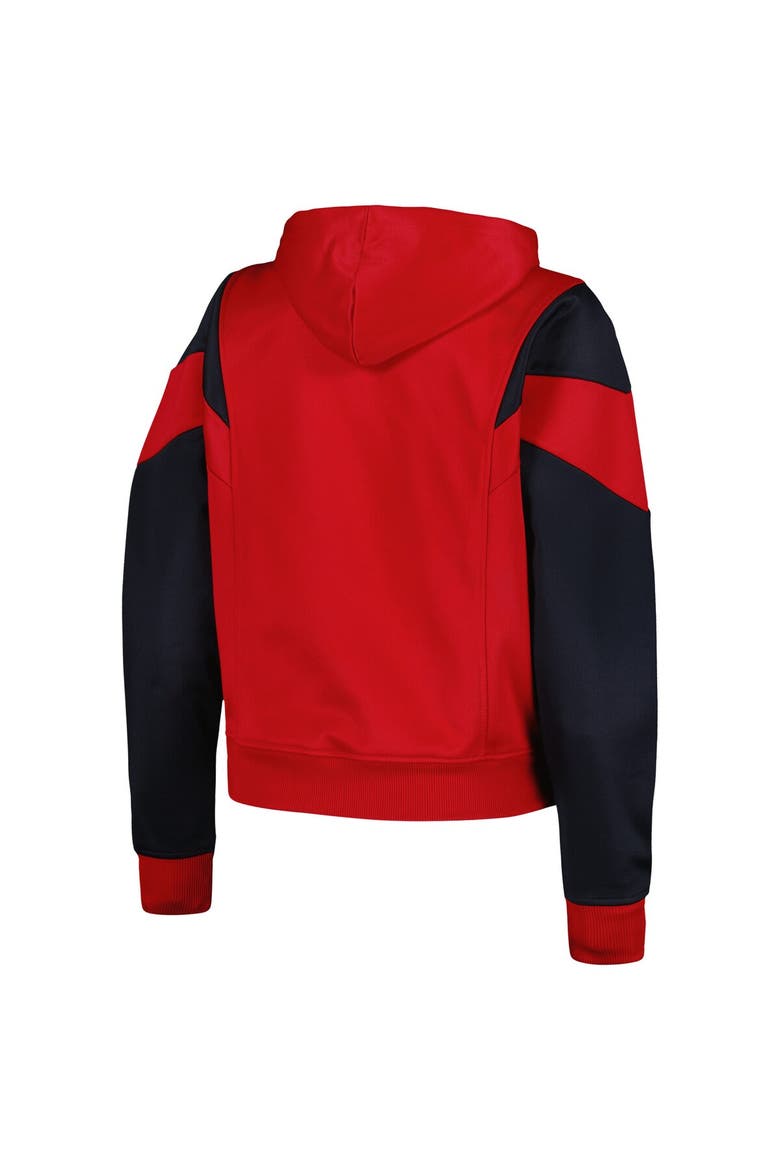 Women's New Era Red St. Louis Cardinals Color Block Fleece Quarter-Zip Hoodie, Alternate, color, Red