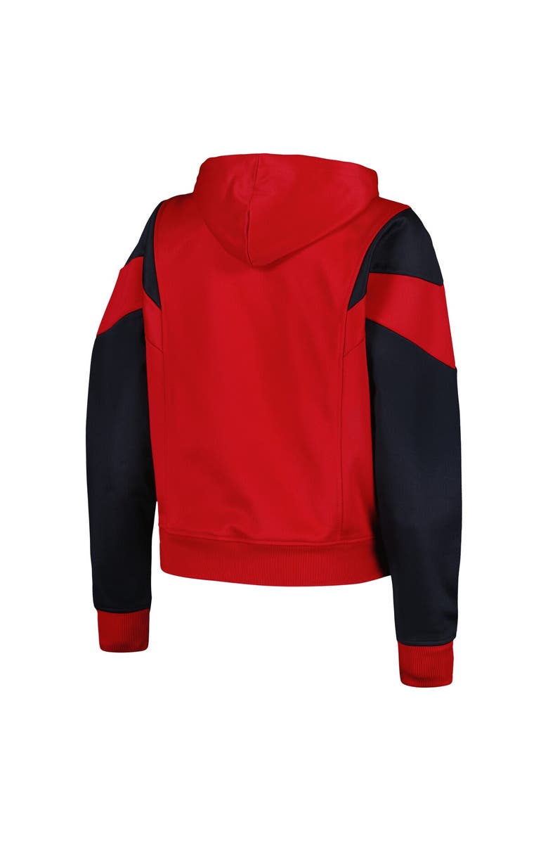 New Era Women's New Era Red St. Louis Cardinals Color Block Fleece Quarter-Zip Hoodie, Alternate, color, Red