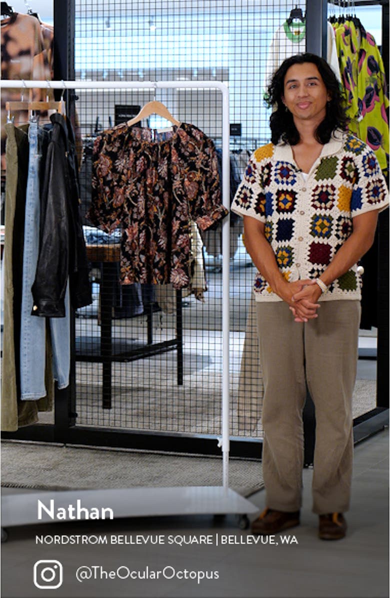 Suri Floral Paisley Wool Blend Top, sales video thumbnail