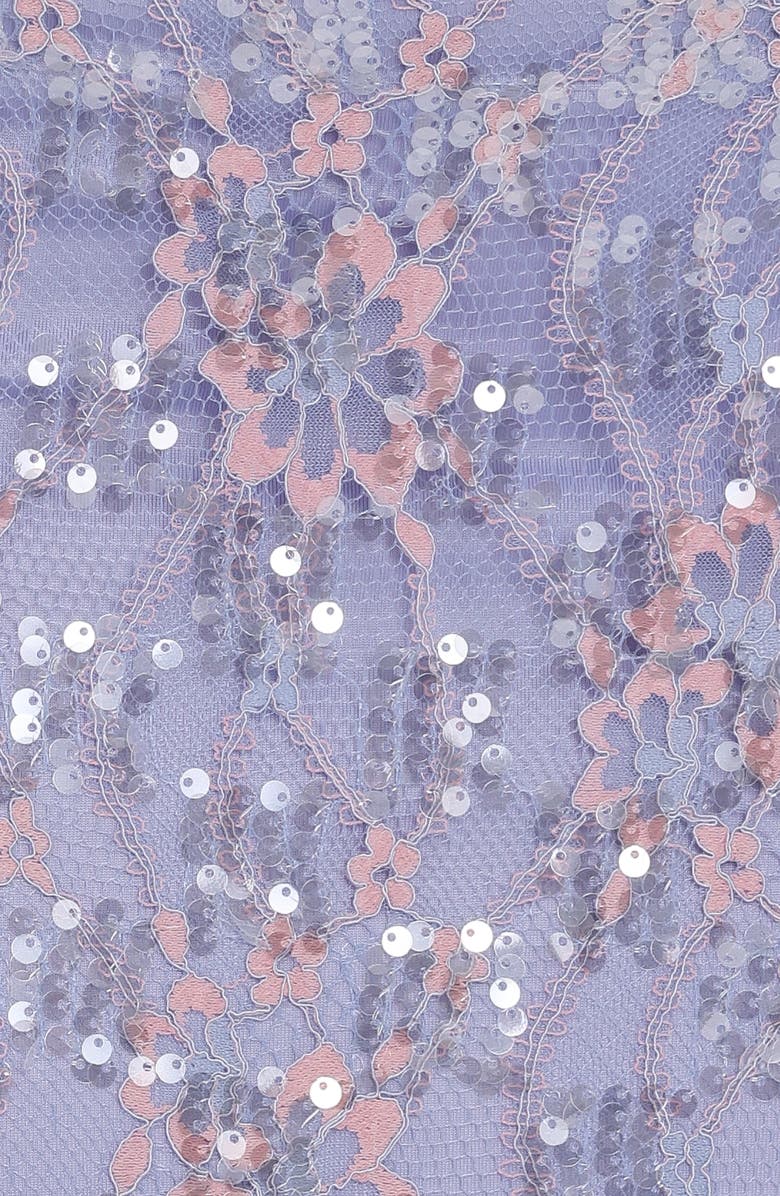 Petal & Pup Yonder Oversize Check Sequin Floral Lace Top, Alternate, color, Purple