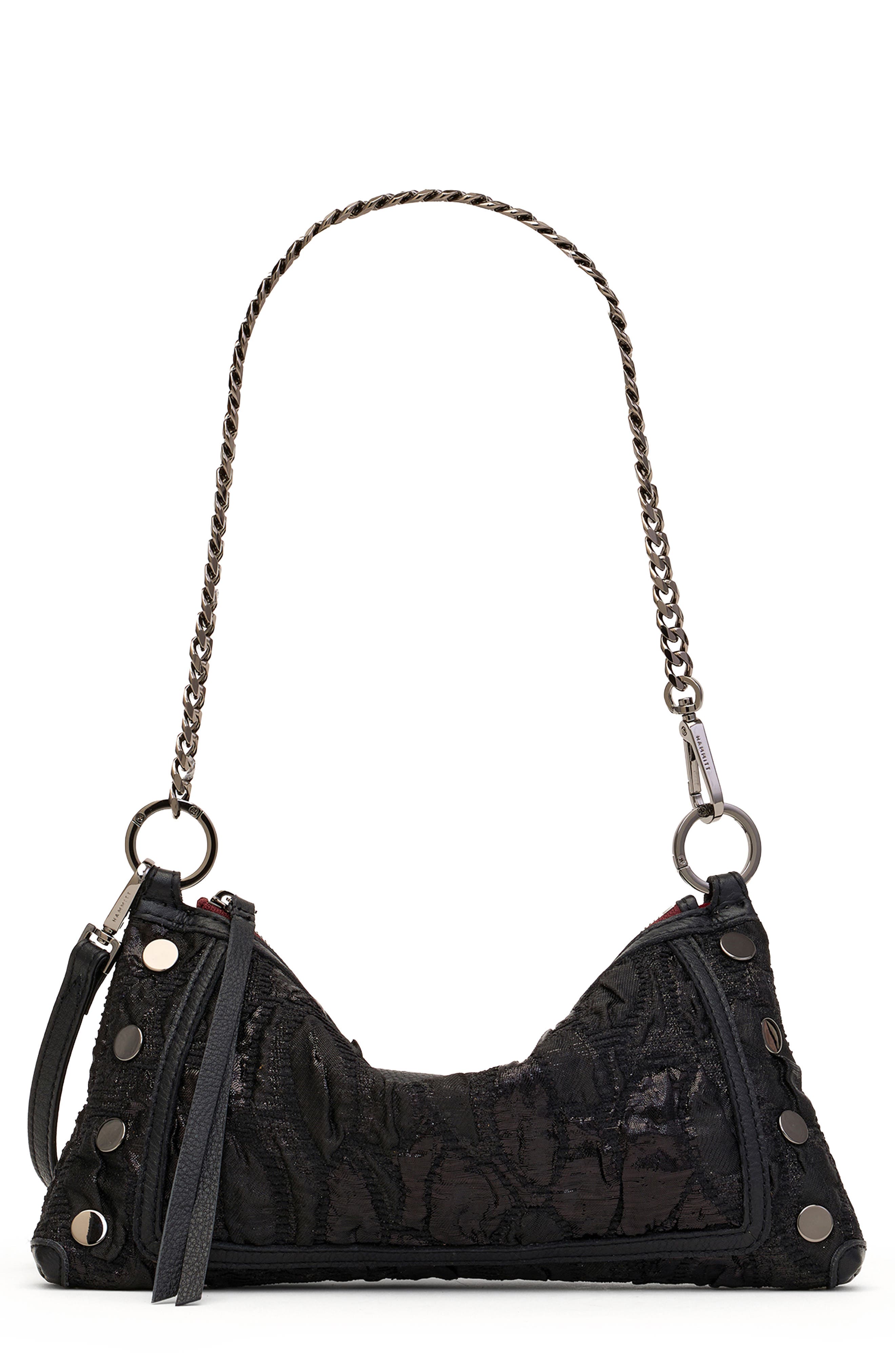 HAMMITT Kyle Leather Shoulder Bag, Main, color, Midnight Marquise/ Gunmetal
