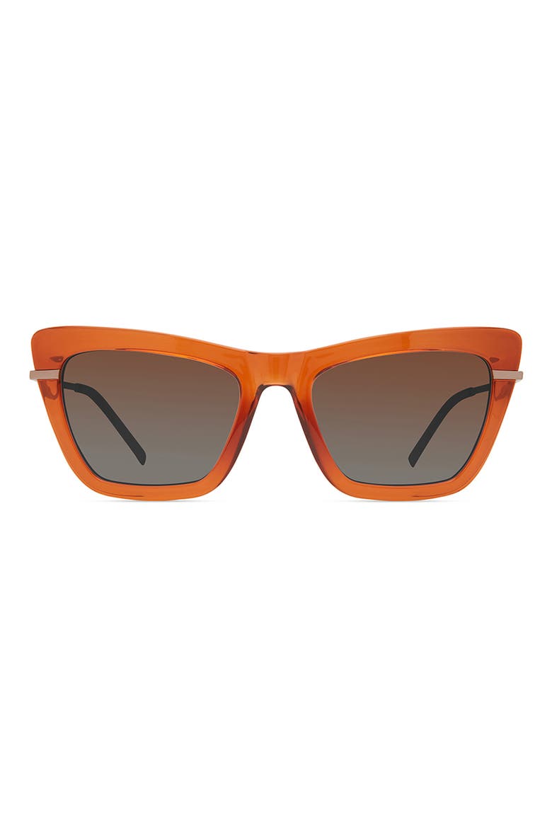 Dena 54mm Polarized Square Sunglasses, Main, color, SHINEY BROWN