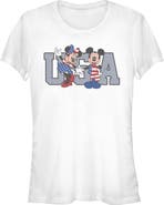 Mickey & Friends Junior's Mickey & Friends The American Couple Graphic T-Shirt