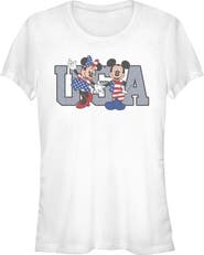 Mickey & Friends Junior's Mickey & Friends The American Couple Graphic T-Shirt