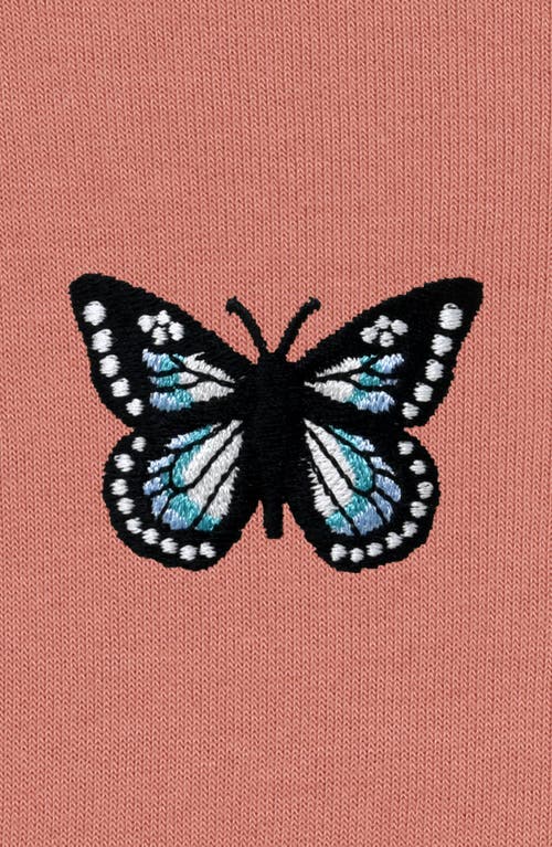 Dalix Butterfly Cropped Hoodie In Mauve