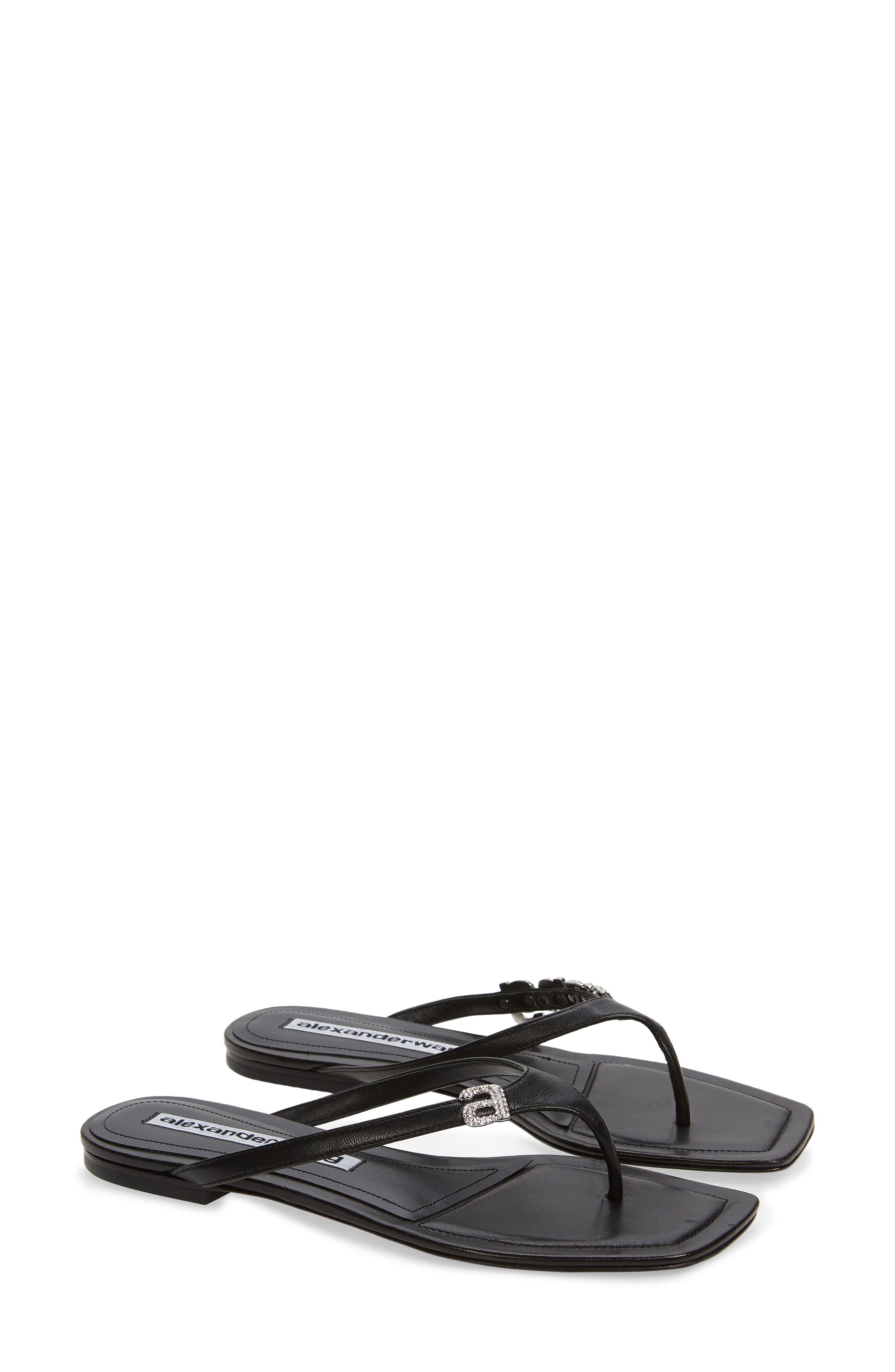 Alexander Wang Ivy Rhinestone Logo Sandal, Main, color, 