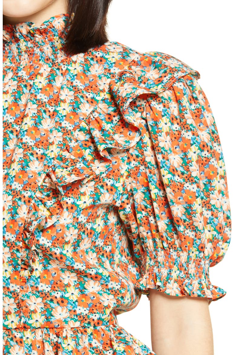 Floral Ruffle Top, Alternate, color, MULTI