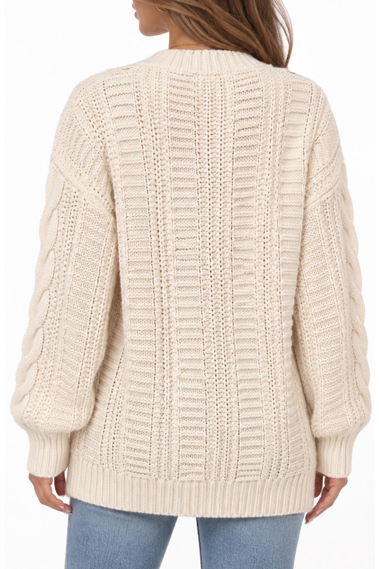 Cable Knit Button Front Cardigan, Alternate, color, GARDENIA