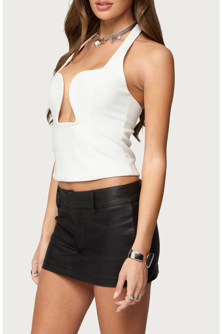 Stassy Abstract Cutout Halter Top, Alternate, color, WHITE
