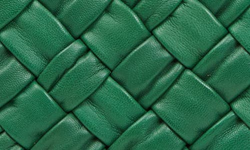 Shop Clare V . Woven Leather Flat Clutch In Fern