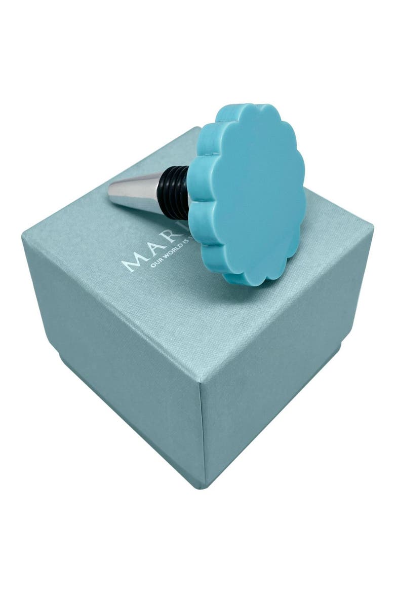 Scallop Bottle Stopper, Alternate, color, TEAL
