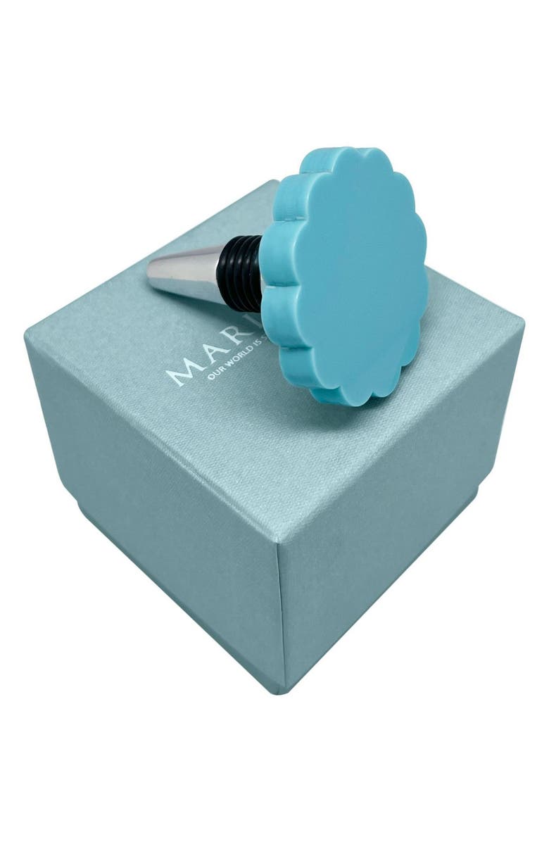 Mariposa Scallop Bottle Stopper, Alternate, color, Teal