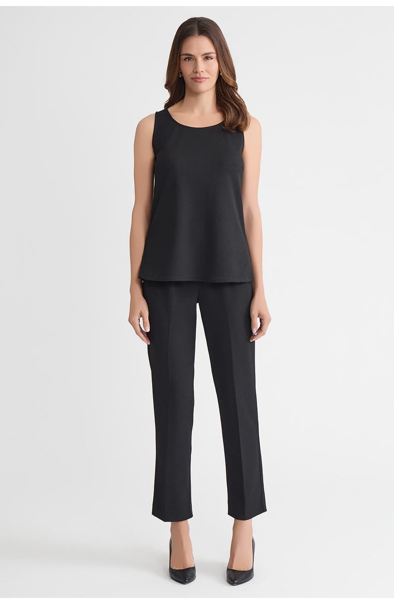 Ming Wang Stretch Deco Crepe Scoop Neck Tank, Alternate, color, Black