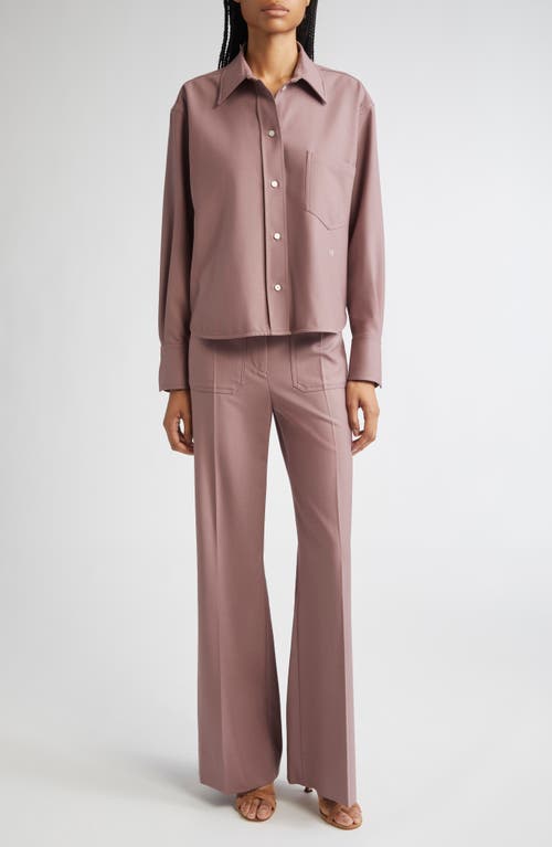 Victoria Beckham Alina Wide Leg Wool-blend Trousers In Pink