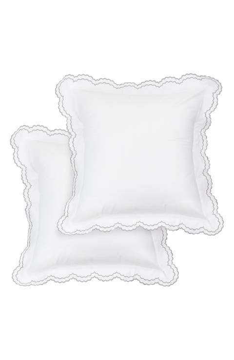 Embroidered Percale Crisp Cotton Double Scallopier Duvet Set