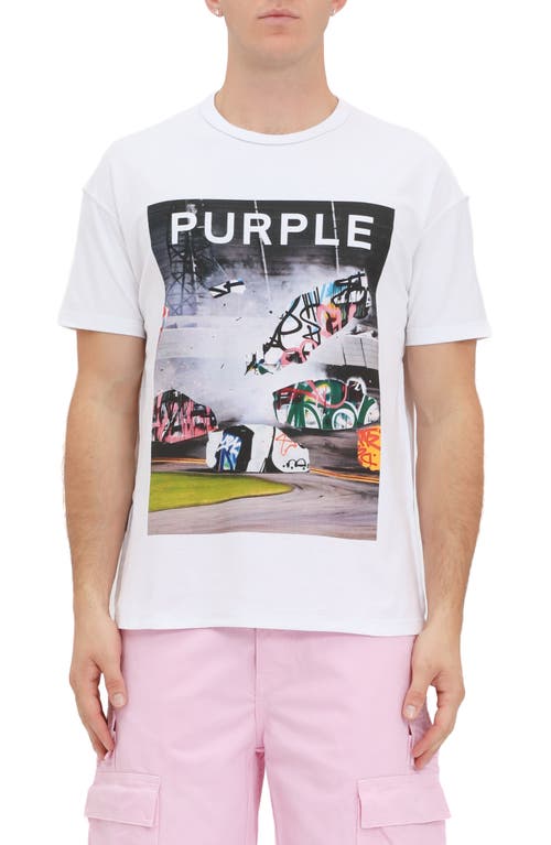 Purple Brand Textured Inside Out Graphic T-shirt In White