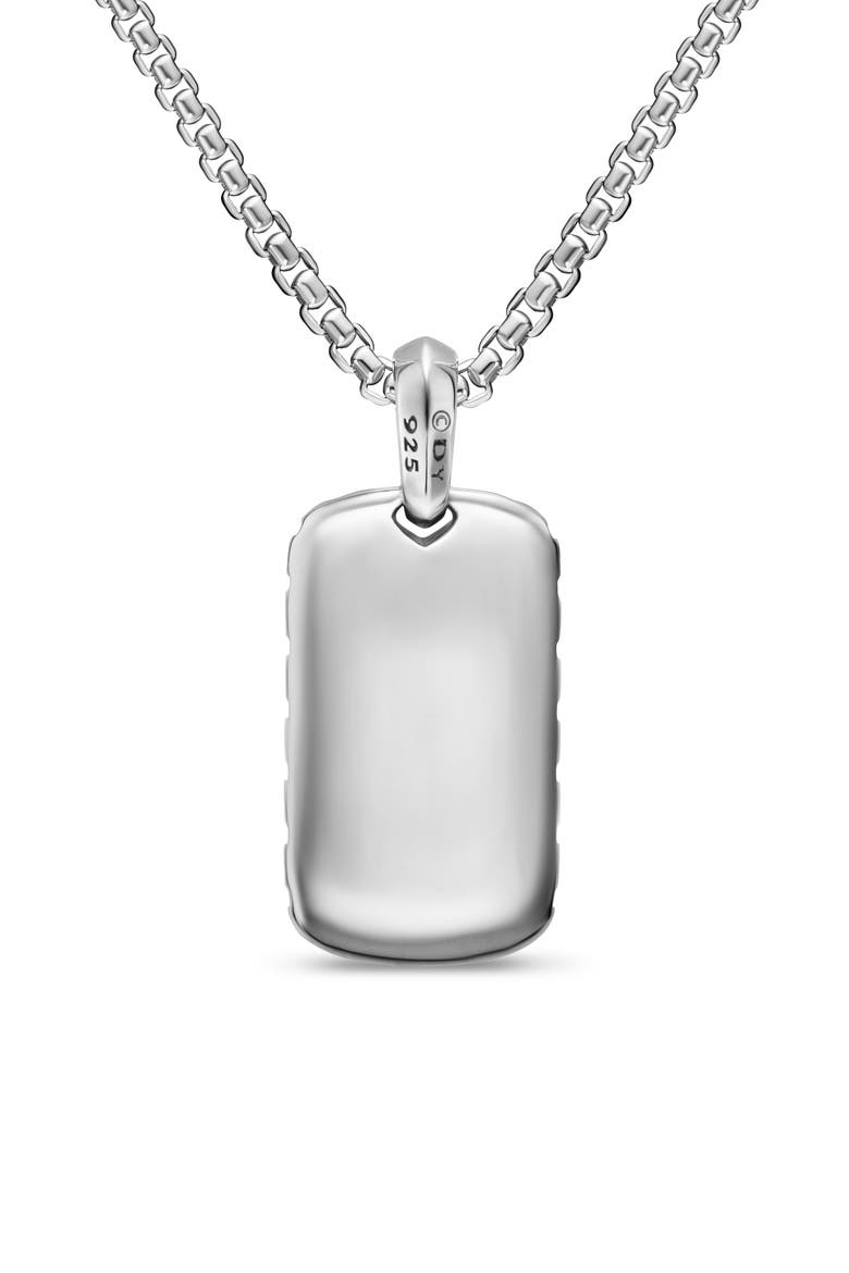 Men's Chevron Tag in Sterling Silver with Black Diamonds, 27mm, Alternate, color, SILVER PAVE