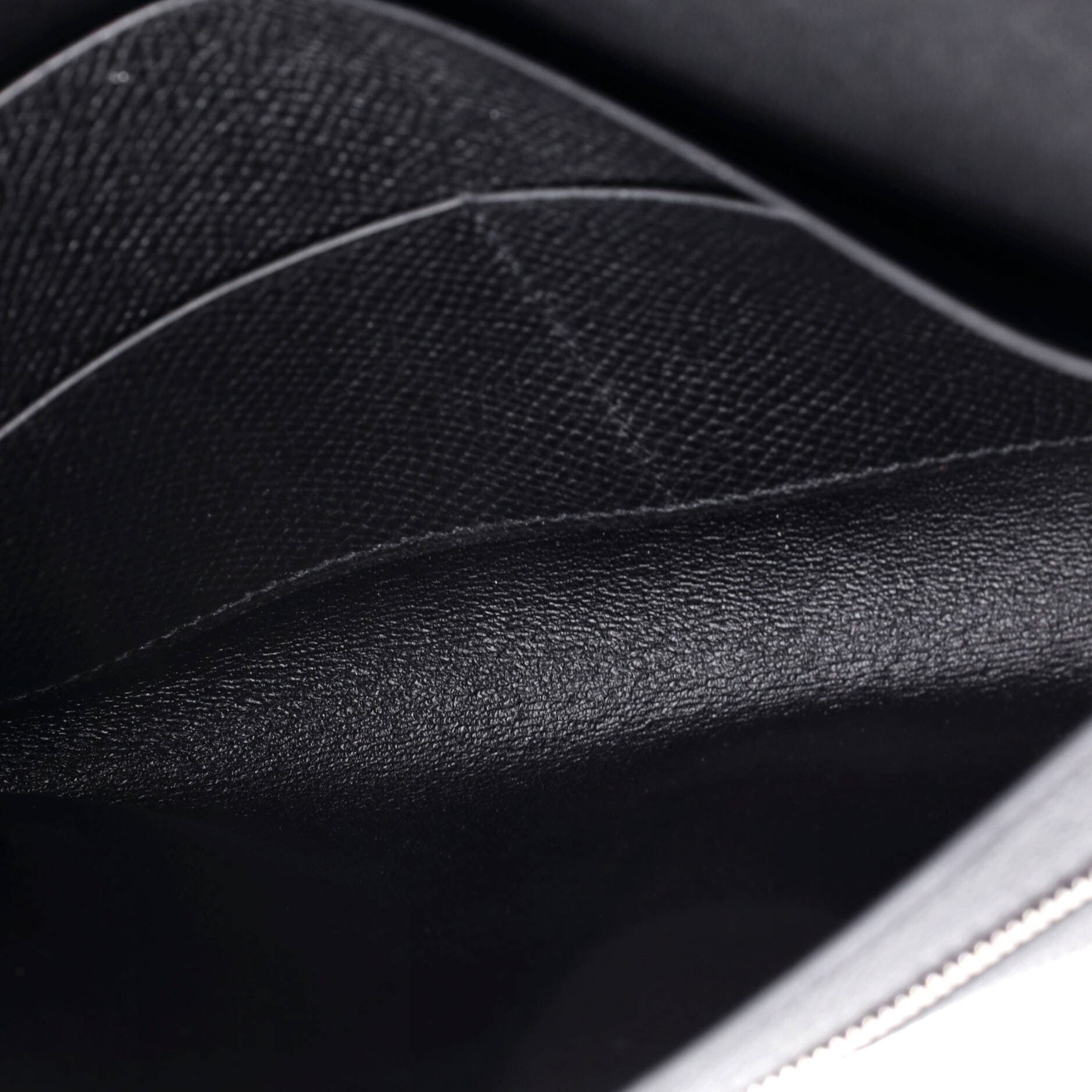 Pre-Owned Hermes New H Passant Wallet Leather Long, Alternate, color, Noir